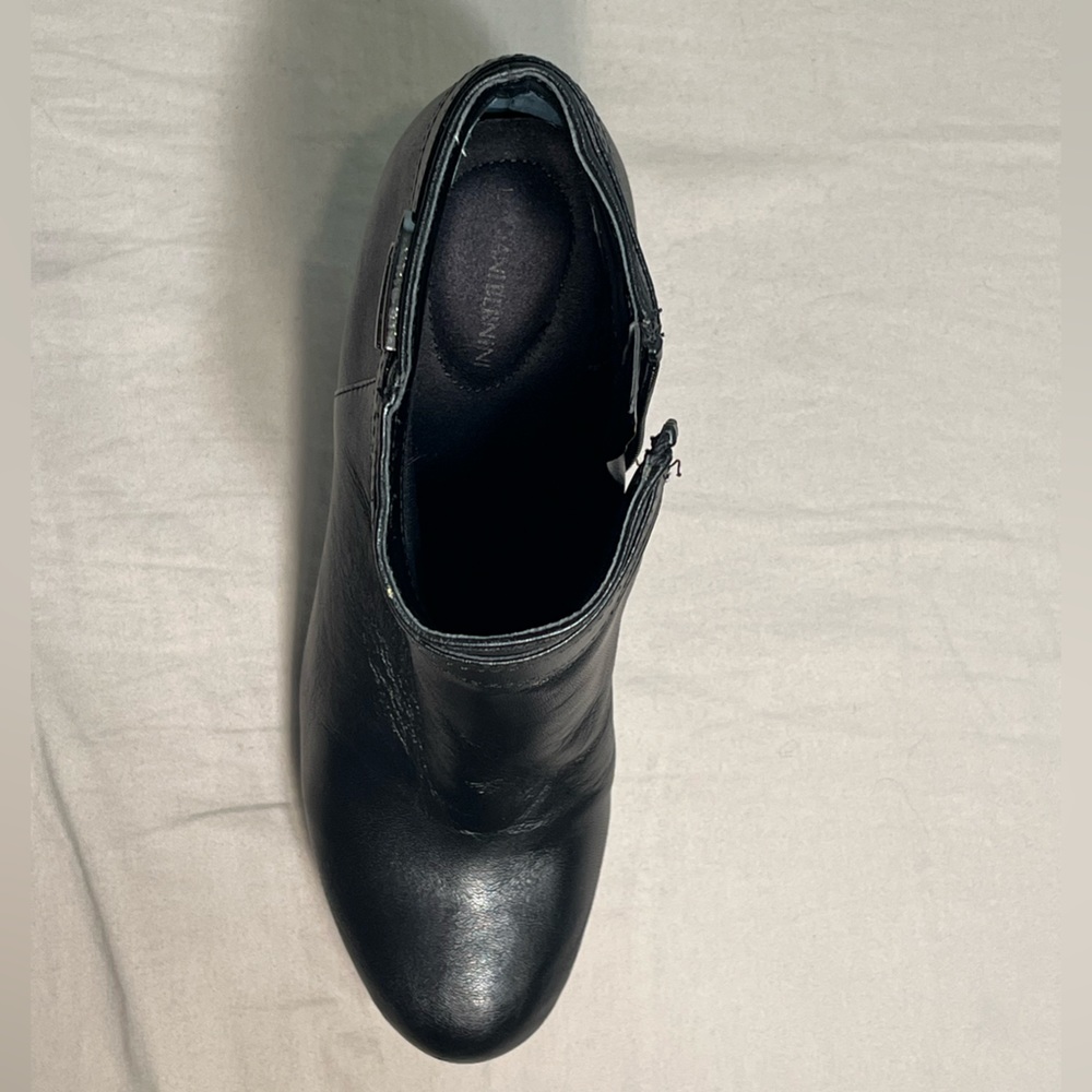 GIANI BERNINI Netty Black Heeled Leather Ankle Boots Size 5.5 - Picture 9 of 11